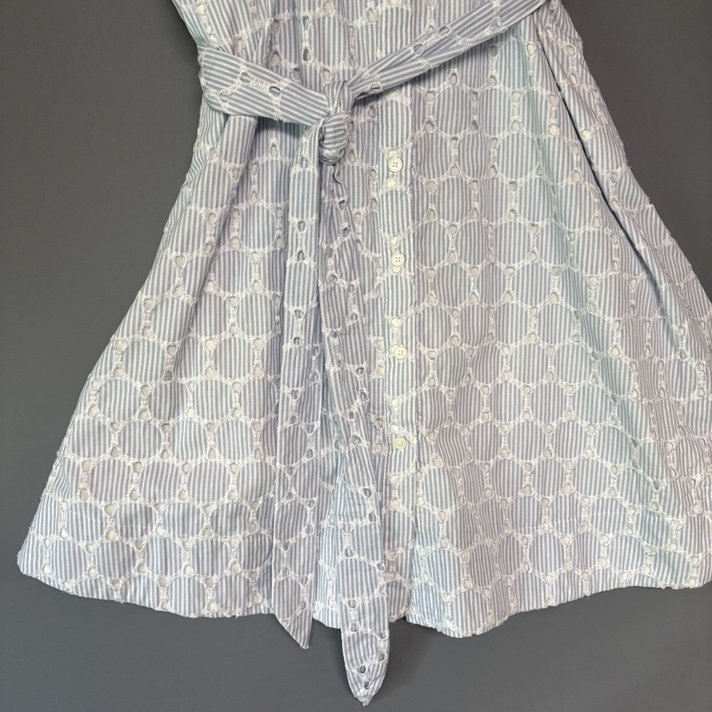 NWT Banana Republic Sz 10 Light Blue Eyelet Removable Strap Cotton Sundress $139 - Picture 6 of 9